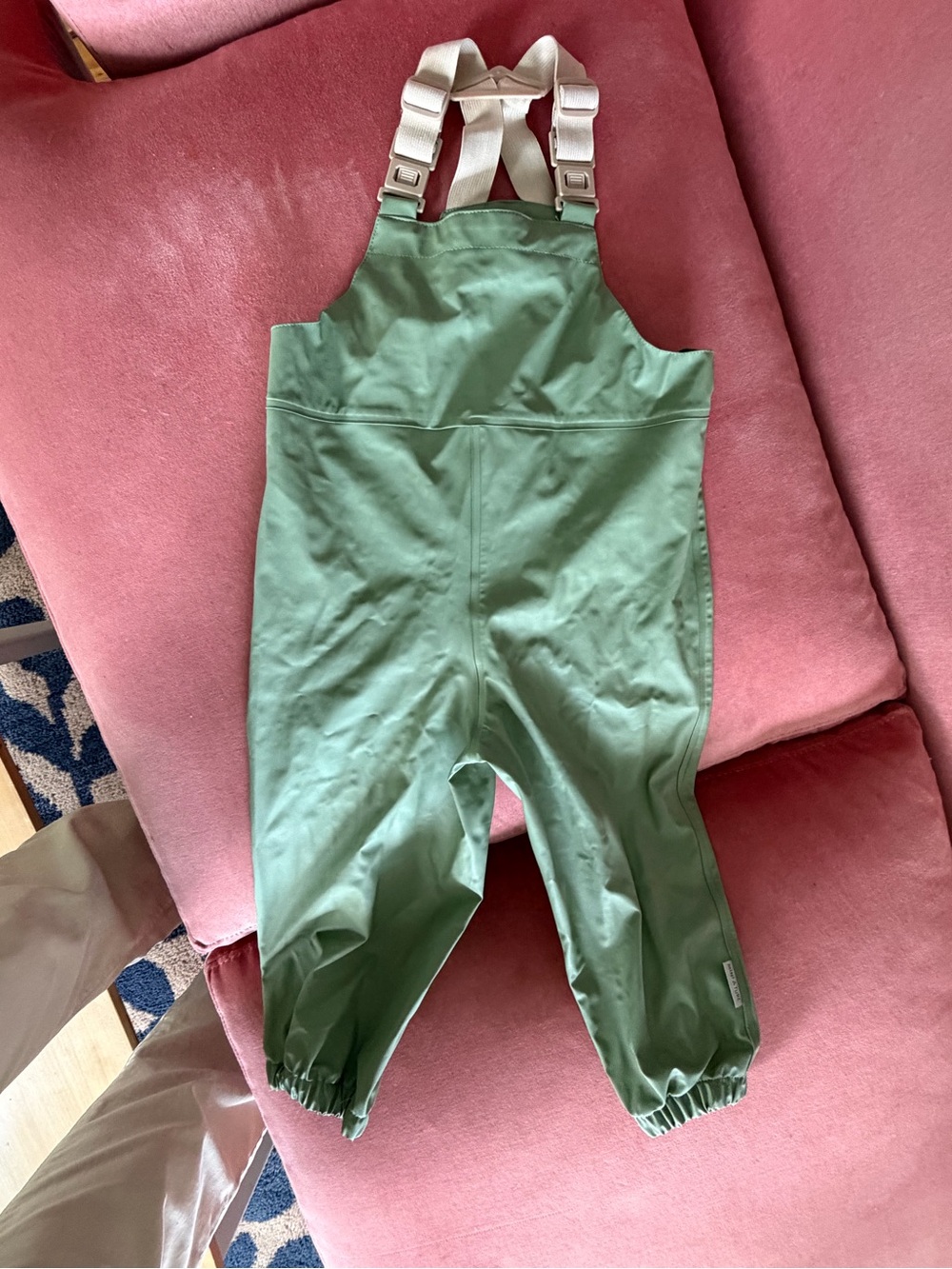 Mini A Ture Copenhagen Kids Waterproof Bib Overalls in Sage Green 3y nwot
